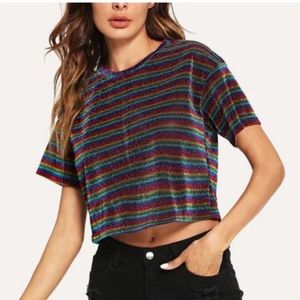 Shein Metallic Rainbow Top